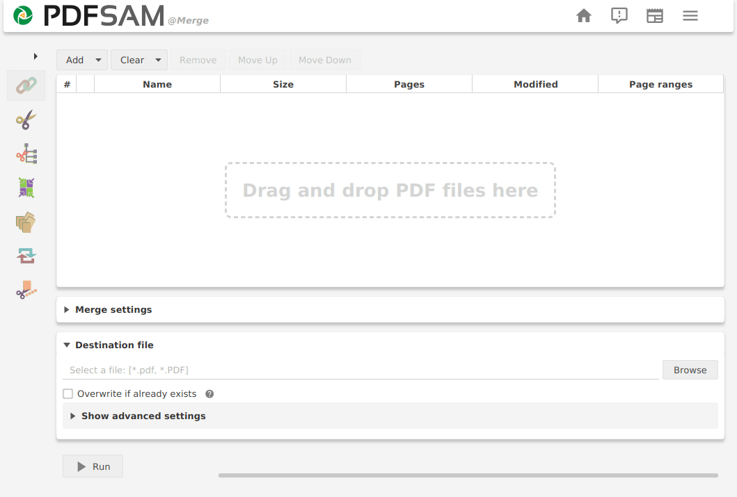 Merge PDF files with PDFsam Basic